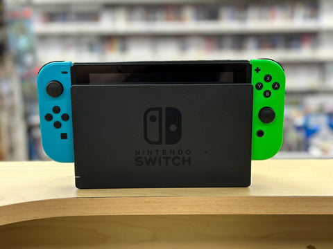 Console w/ Dock + Neon Green and Blue Joy-Con Controllers + AC Adapter (Nintendo Switch) Pre-Owned (Instore Sale and Pick Up ONLY)