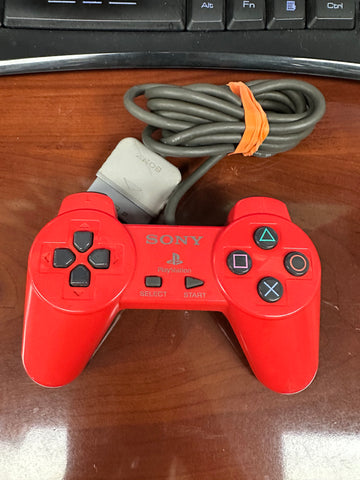 Official SONY Wired Controller - Red (Playstation 1 Accessory) Pre-Owned