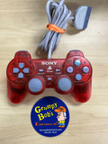 Wired Controller - Official - Analog Dualshock - Translucent Crimson Red (Playstation 1) Pre-Owned
