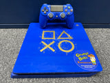 System - 1TB Slim - Days of Play Edition - Blue (Playstation 4) Pre-Owned w/ Official Controller