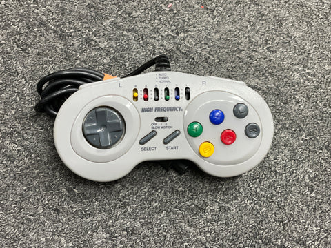 Wired Controller - High Frequency / Grey / Turbo & Auto (Super Nintendo Accessory) Pre-Owned