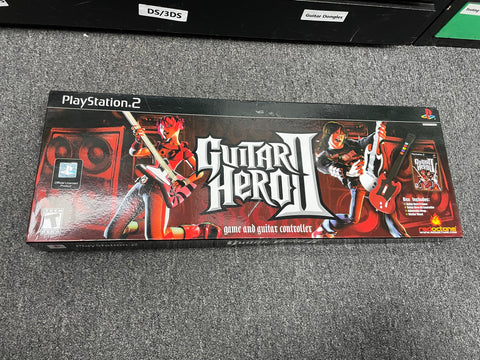 Guitar Hero II SG GUITAR - Red (Playstation 2) Pre-Owned w/ Wired Guitar + Strap + Manual + Box (STORE PICK-UP ONLY)