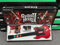 Guitar Hero II SG GUITAR - Red (Playstation 2) Pre-Owned w/ Wired Guitar + Strap + Sticker Sheet + Box (STORE PICK-UP ONLY)