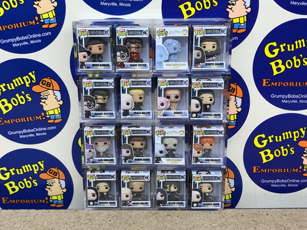 16 Bitty POP! Harry Potter LOT w/ 4 Display Containers (# 2, 3, 5, 7, 8, 13, 15, 17, 19, 31, 35, ,37, 62, 85) (Funko) Pre-Owned (As Pictured)