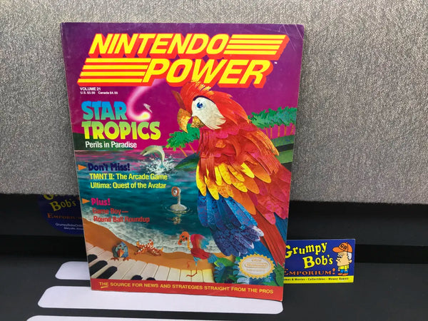 Nintendo Power: February 1991 Volume 21 (Magazine) Pre-Owned w/ Metal Storm Poster + 2 Mailer Inserts (As Pictured)