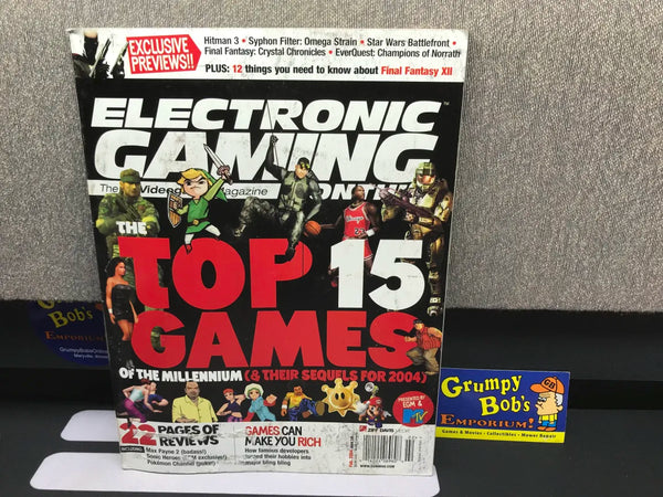 Electronic Gaming Monthly: February 2004 / Issue 175 / "The Top 15 Games" Cover (Magazine) (As Pictured) Pre-Owned w/ "The Sims Bustin' Out" Poster