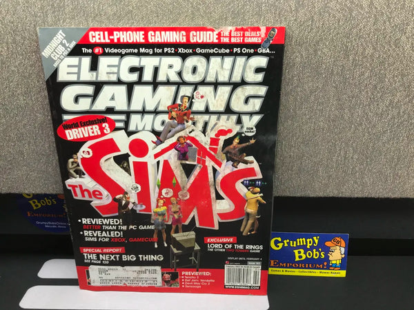Electronic Gaming Monthly: February 2003 / Issue 163 / "The Sims" Cover (Magazine) (As Pictured) Pre-Owned w/ "Panzer Dragoon Orta & Mortal Kombat: Deadly Alliance/Dr Muto" Poster