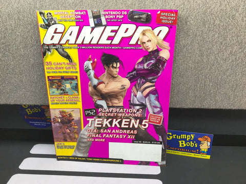 GamePro Magazine: December 2004 / Issue 195 / "Tekken 5" Cover (As Pictured) Pre-Owned w/ "Viewtiful Joe 2" Poster