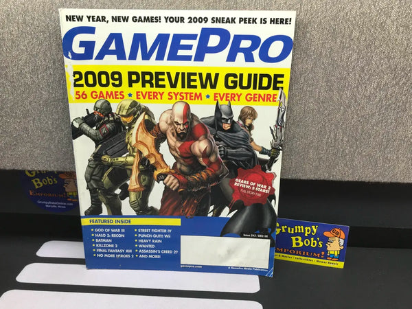 GamePro Magazine: December 2008 / Issue 243 / "2009 Preview Guide" Cover (As Pictured) Pre-Owned w/ "Sonic Unleashed" Poster