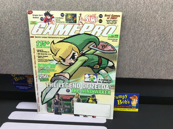 GamePro Magazine: February 2003 / Issue 173 / "The Legend of Zelda: The Wind Waker" Cover (As Pictured) Pre-Owned w/ "Crash Bandicoot" Poster