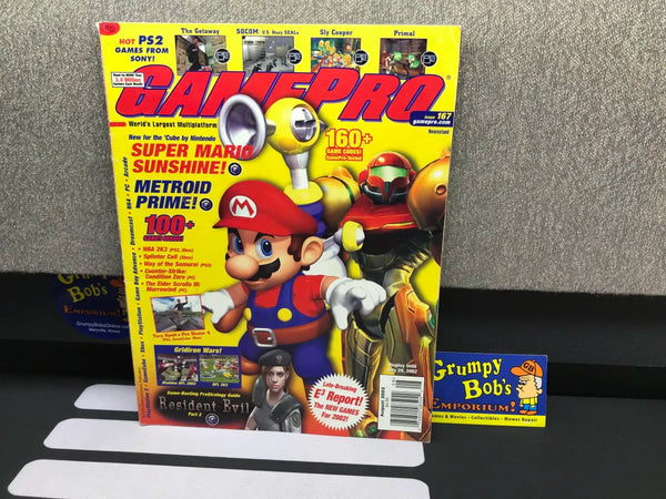 GamePro Magazine: August 2002 / Issue 167 / "Super Mario Sunshine & Metroid Prime" Cover (No Poster) (As Pictured) Pre-Owned