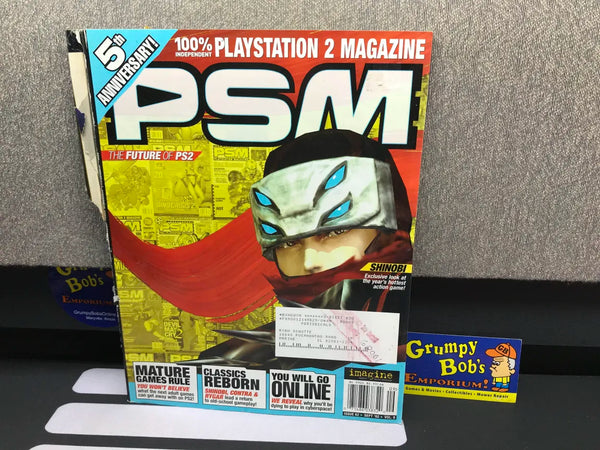PSM Magazine: September 2002 / Volume 6 Issue 62 / "Shinobi" Cover (No Demo Disc) (Missing Back Cover and Pages) (As Pictured) Pre-Owned w/ "Need For Speed: Hot Pursuit 2" Poster
