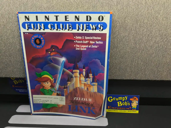 Nintendo Fun Club News: Vol. 2 #6 - April/May 1988 [Zelda II: The Adventure of Link] (Magazine) Pre-Owned (As Pictured)