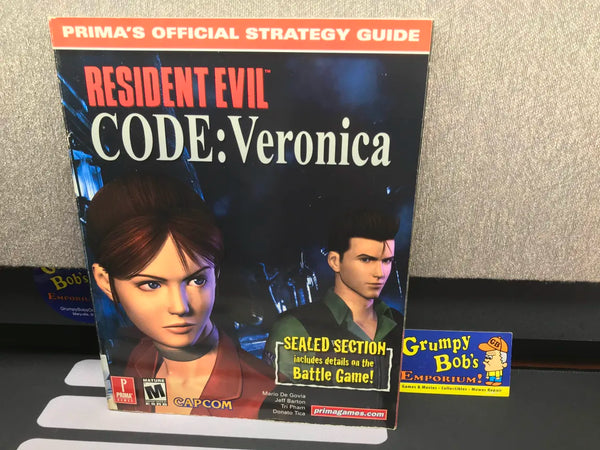 Resident Evil Code: Veronica (Prima's Official Strategy Guide) (Sega Dreamcast) Pre-Owned w/ Attached Map/Poster and Sealed Bonuses & Secrets Section (As Pictured)