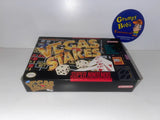 Vegas Stakes (Super Nintendo) Pre-Owned: Game, Manual, Poster, 2 Inserts, Dust Cover, Tray, and Box w/ Protector (Pictured)