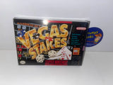 Vegas Stakes (Super Nintendo) Pre-Owned: Game, Manual, Poster, 2 Inserts, Dust Cover, Tray, and Box w/ Protector (Pictured)