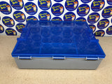 Storage Carrying Case - Plastic - Stackable - Blue / Grey (2015 Activision) (Skylanders) Pre-Owned w/ 2 Removable Center Dividers