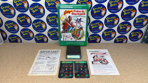 Las Vegas Poker & Blackjack (Intellivision) Pre-Owned: Game, Manual, Instert, 2 Controller Overlays, and Box