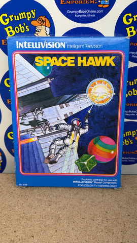 Space Hawk (Intellivision) Pre-Owned: Game, Manual, 2 Controller Overlays, and Box