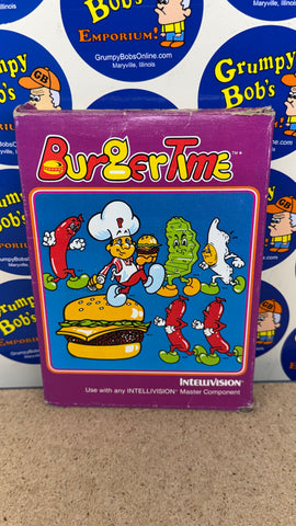 BurgerTime (Intellivision) Pre-Owned: Game, Manual, 2 Controller Overlays, and Box