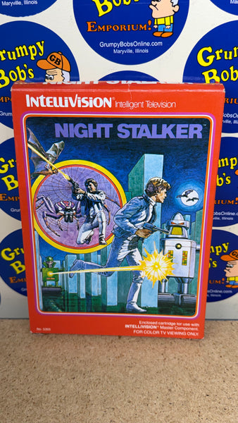 Night Stalker (Intellivision) Pre-Owned: Game, Manual, 2 Controller Overlays, and Box