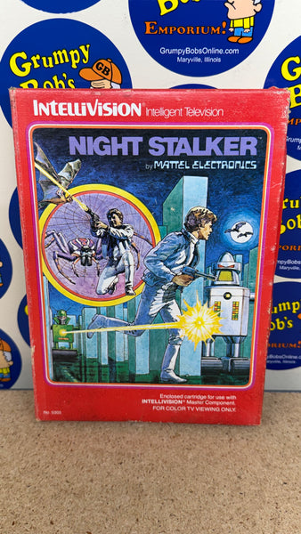 Night Stalker (Intellivision) Pre-Owned: Game, 1 Insert, 2 Controller Overlays, and Box