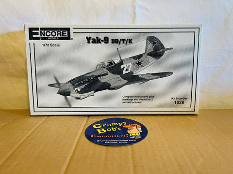 Yak-9 DD/T/K (1028) 1:72 Scale (Encore Models Plastic Model Kit) New in Box (Pictured)