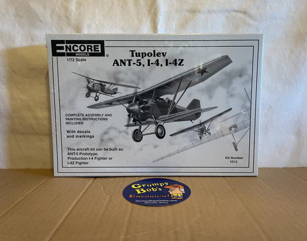 Tupolev ANT-5, I-4, I-4Z (1013) 1:72 Scale (Encore Models Plastic Model Ki) New in Box (Pictured)