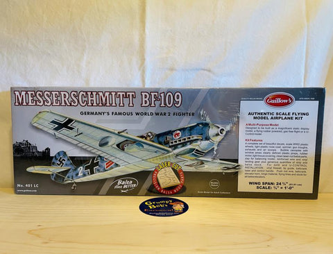 Messerschmitt BF-109 (401 LC) "Germany's Famous World War 2 Fighter" - Balsa Wood (Guillow's Model Kit) New in Box (Pictured)