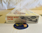 FOCKE-WULF fW-190 (406) "German Luftwaffe World War 2 Fighter" (Authentic Scale Flying Model Kit) (Guillow's) (Balsa Wood) New in Box (Pictured)