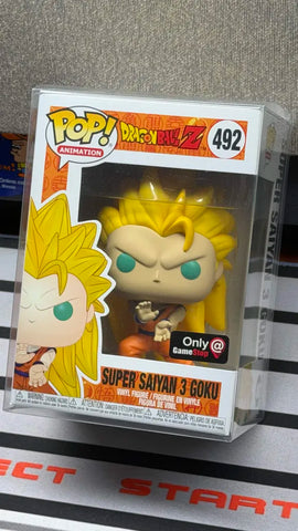POP! Animation #492: Dragon Ball Z - Super Saiyan 3 Goku [Gamestop Exclusive] (Funko POP!) Figure and Box w/ Protector