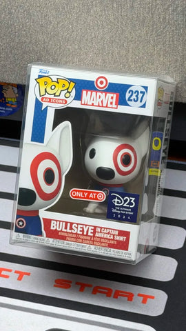 POP! Ad Icons #237: Marvel - Bullseye in Captain America Shirt [Target Exclusive] [D23 Disney Fan Event 2024] (Funko POP!) Figure and Box w/ Protector