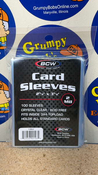 Standard Card Sleeves: 100 Pack - 2 ⅝" X 3 ⅝" - Clear (BCW) NEW