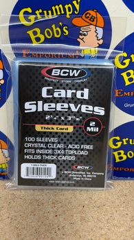 Thick Card Sleeves: 100 Pack - 2 ¾" X 3 ¹³⁄₁₆" - Clear (BCW) NEW (Copy)