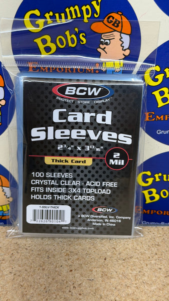 Thick Card Sleeves: 100 Pack - 2 ¾" X 3 ¹³⁄₁₆" - Clear (BCW) NEW (Copy)
