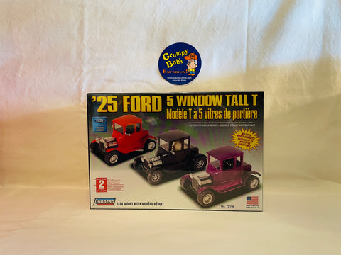 '25 Ford 5 Window Tall T / Model 72196 / 1:24 Scale - Multiple Model Variants (Lindberg Plastic Model Kit / J. Lloyd International, Inc.) New in Box (Pictured)