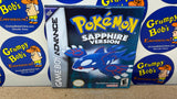 Pokemon: Sapphire Version (Nintendo Game Boy Advance) Pre-Owned: Game, Manual, Poster, 3 Inserts, Tray, and Box