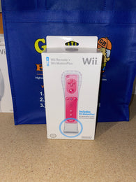 Wireless Controller w/ MotionPlus Adapter & Silicon Jacket - Official - Pink (Nintendo Wii) NEW in Box