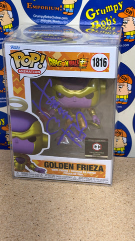 POP! Animation #1816: Dragon Ball Super - Golden Frieza [Chalice Collectibles Exclusive] (Funko POP!) Figure and Box w/ Protector (Possibly Signed w/ COA / As Pictured - See Notes)