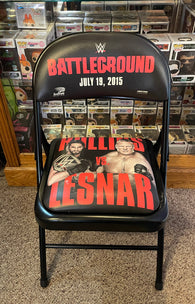 WWE Battleground, July 19, 2015 - Rollins Vs. Lesnar (Ringside Folding Chair) Pre-Owned (Pictured)  (LOCAL PICKUP ONLY)