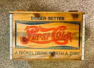 Gideon-Anderson Pepsi-Cola "Double Dot" Lidded Box - 12" x 18" x 11" - "A Nickel Drink Worth A Dime" (Gideon Anderson Company) Pre-Owned (Pictured)  (LOCAL PICKUP ONLY)
