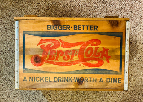 Gideon-Anderson Pepsi-Cola "Double Dot" Lidded Box - 12" x 18" x 11" - "A Nickel Drink Worth A Dime" (Gideon Anderson Company) Pre-Owned (Pictured)
