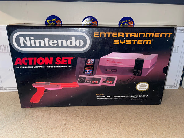 System w/ 2 Controllers + Gun + Hookups + Manual/Etc + Game + Action Set Box (Nintendo) Pre-Owned (STORE PICK-UP ONLY) (Copy)