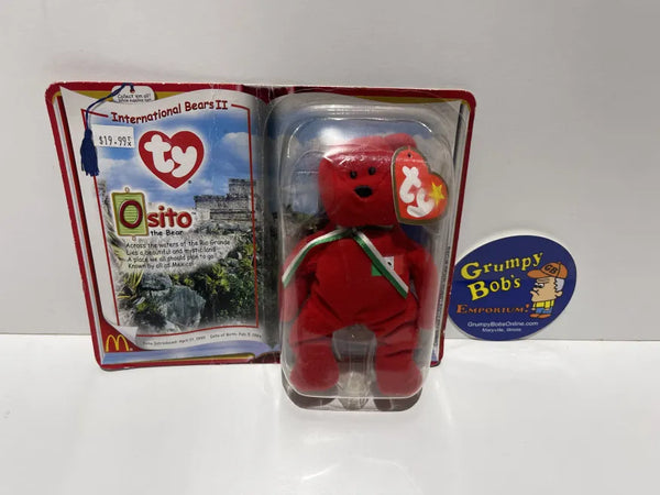 Teenie Beanie Babies 2000: Isito The Bear - Red (International Bears II) (McDonald's) (TY) Pre-Owned w/ Box