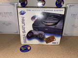 System System (Black - Model 2 / MK-8000A) (Sega Saturn) Pre-Owned: System, Official Controller, AV Cable, Power Cord, and Box