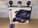 System System (Black - Model 2 / MK-8000A) (Sega Saturn) Pre-Owned: System, Official Controller, AV Cable, Power Cord, and Box