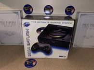 System System (Black - Model 2 / MK-8000A) (Sega Saturn) Pre-Owned: System, Official Controller (MK-80116), AV Cable, Power Cord, Manual, and Box