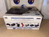 System System (Black - Model 2 / MK-8000A) (Sega Saturn) Pre-Owned: System, Official Controller (MK-80116), AV Cable, Power Cord, and Box