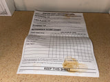 "Important Information/Score Chart" Insert (Action Max) Pre-Owned