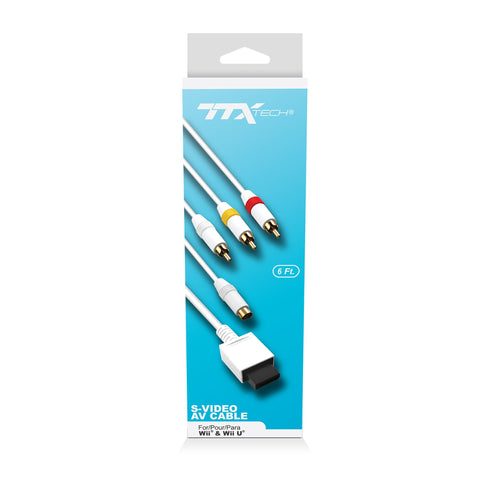 S-Video and AV Cable for Wii and Wii U (TTX Tech) NEW